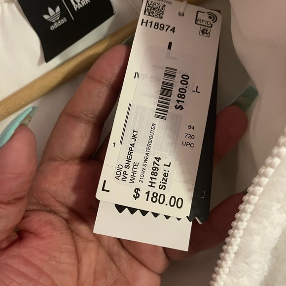 Size Large - Adidas x IVY PARK Ivy Park 1/2 Zip Quilted Sherpa Jacket 🤍❄️ - Picture 7 of 16